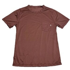 Vuori Move and be Moved Performance Tee Men L Brown Casual Short Sleeve Crewneck